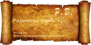 Pajenszky Damáz névjegykártya